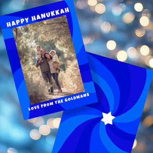 Moderner Swirl Star von David HAPPY HANUKKAH CUSTO Feiertagskarte