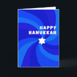 Moderner Swirl Star von David HAPPY HANUKKAH HOLID Karte<br><div class="desc">Eine perfekte Karte für ein jüdisches Fest! Handgemachte Kunst für Sie. Vollständig anpassbar! Klicken Sie auf "Personalisieren" oben, um den Text zu bearbeiten. Klicken Sie auf "Bearbeiten mit dem Designwerkzeug", um die Schriftart, Farben und Einstellungen anzupassen. Design ist auch als digitaler Download verfügbar, um sofort zu senden und auf der...</div>
