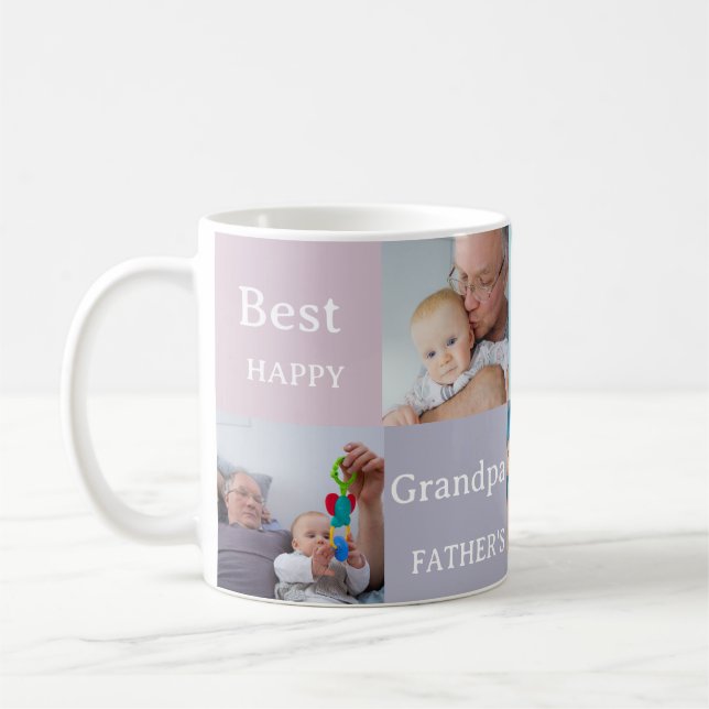 Moderner Tag Beste Opa je 4 Foto Kaffeetasse (Links)
