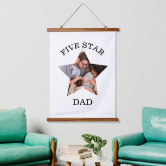 Moderner Tag Einzigartiger Vatertag Fünf-Sterne-Va Wandteppich Mit Holzrahmen