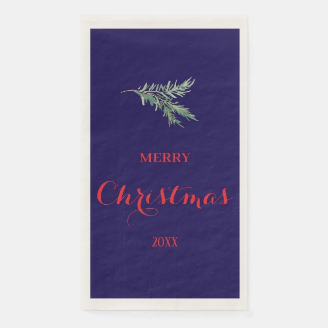 Moderner Tannenbaumzweig für Weihnachten Serviette (Vorderseite)