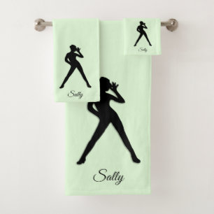 Moderner Tanz Pastel Green Badhandtuch Set