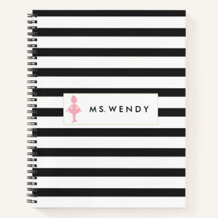 Moderner Tanzlehrer Personalisiert Notizbuch