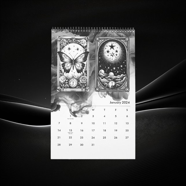Moderner Tarot Card Black & White Designer Kalender (Von Creator hochgeladen)