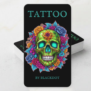 Moderner Tätowierer Tattoo-Studio Soziale Medien Visitenkarte