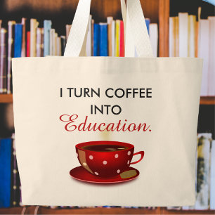 Moderner Teacher-Kaffee in die Bildung Jumbo Stoffbeutel