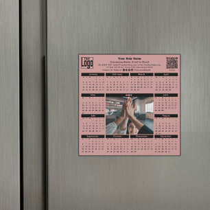 Moderner Team-Foto-QR-Code 2027 Kalender Magnet