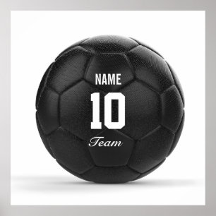 Moderner Team-Fußball-Ball-personalisierter Text Poster