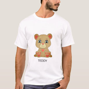 Moderner Teddybär & Herz T-Shirt