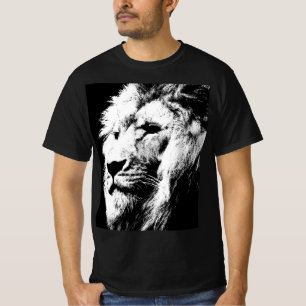 Moderner Template Pop Art Lion Face Elegante Männe T-Shirt