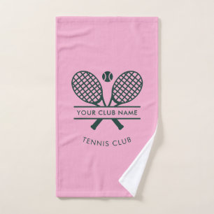 Moderner Tennisklub Name Rackets Icon Benutzerdefi Handtuch