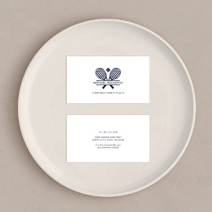 Moderner Tennistrainer Minimalistisch White Visitenkarte