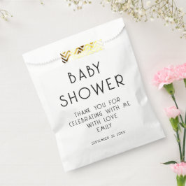 Moderner Text Schwarz-weiß Danke Baby Dusche Geschenktütchen