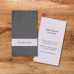 Moderner Texturgrau Lila Streifen-Berater Visitenkarte