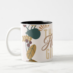 Moderner Thanksgiving-Abendparty-Kranz Zweifarbige Tasse