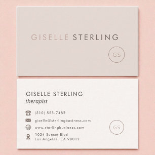Moderner Therapeut Blush Pink Minimalistisch Luxus Visitenkarte