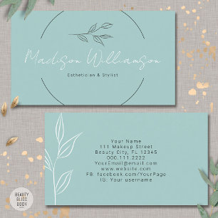 Moderner Therapeut Stylist Spa Minimalist Botanisc Visitenkarte