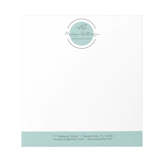 Moderner Therapeut Stylist Wellness-Center Minimal Notizblock (Vorderseite)