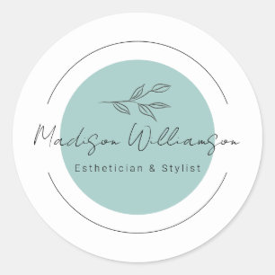 Moderner Therapeut Stylist Wellness-Center Minimal Runder Aufkleber