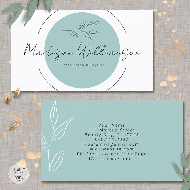 Moderner Therapeut Stylist Wellness-Center Minimal Visitenkarte (Von Creator hochgeladen)