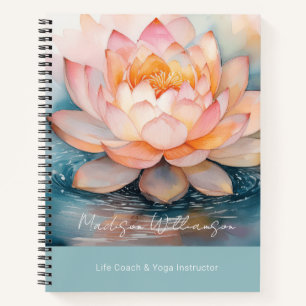 Moderner Therapeuten-Spa-Yoga-Zen-Rosa-Lotusblumen Notizbuch