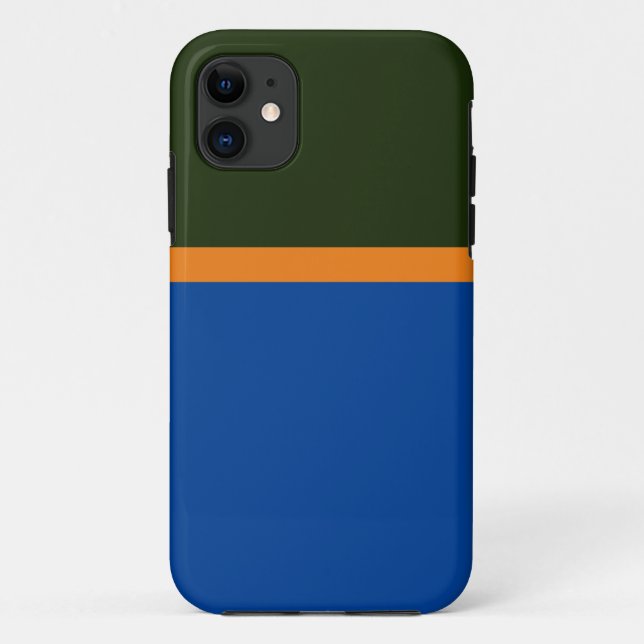 Moderner, tiefblauer orangefarbener, dunkelgrüner  Case-Mate iPhone hülle (Rückseite)