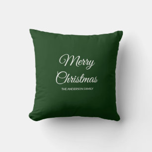 Moderner, tiefgrüner, minimalistischer Weihnachtsu Kissen