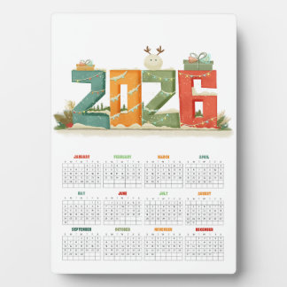 Moderner Tischkalender 2026 - Neues Jahr Fotoplatte