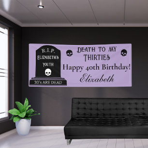 Moderner Tod für meine 30er Lila 40. Geburtstagsfe Banner