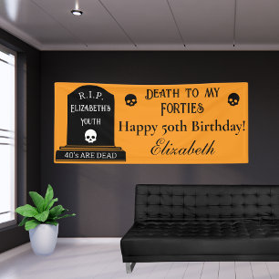 Moderner Tod für meine 40er Orange 50. Geburtstags Banner