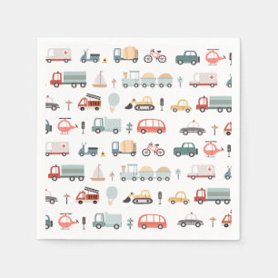 Moderner Transport Geburtstagsparty Napkins Serviette