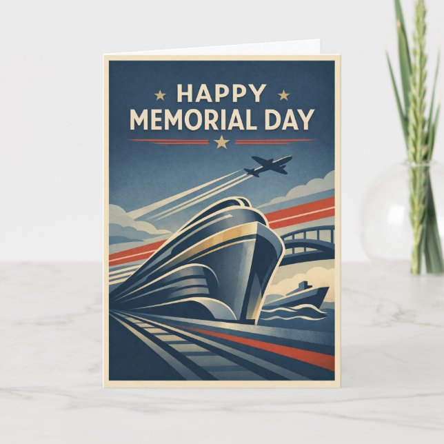 Moderner Transport-Tribut Memorial Day Karte (Vorderseite)