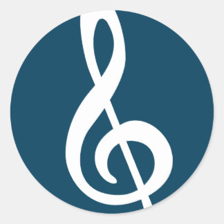 Moderner Treble Clef Runder Aufkleber