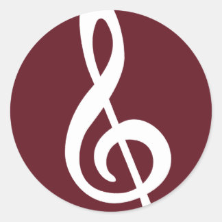 Moderner Treble Clef Runder Aufkleber