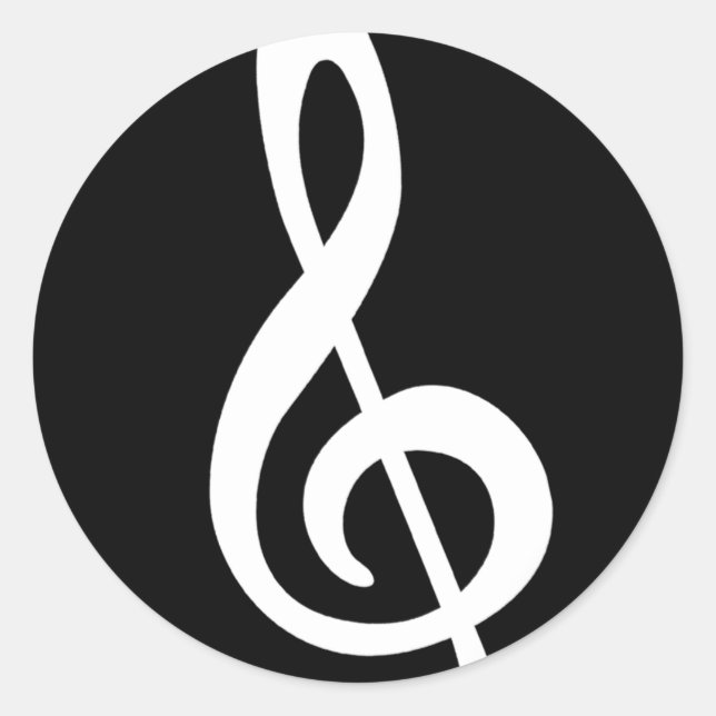 Moderner Treble Clef Runder Aufkleber (Vorderseite)