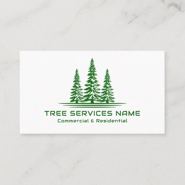 Moderner Tree Logo Tree Service Visitenkarte (Vorderseite)