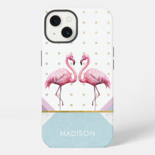 Moderner Trend Flamingo Rosa Mädchenname iPhone 13 Hülle