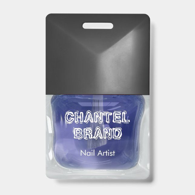 Moderner, trendiger, blauer Nagellack, Schönheitss Ausweis (Vorderseite)