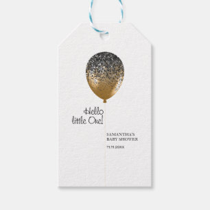 Moderner Trendiger Goldener Babyparty-Luftballon Geschenkanhänger
