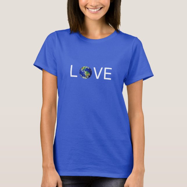 Moderner trendiger Liebe Erde T - Shirt (Vorderseite)