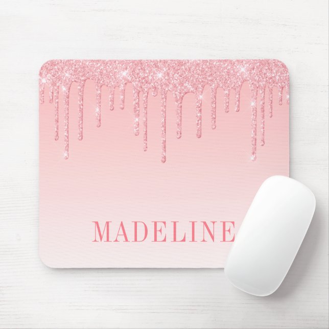 Moderner, trendiger, rosafarbener Glitzer Mousepad (Mit Mouse)
