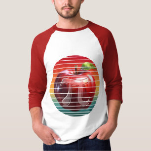 Moderner Trendiger Vintage Pi-Tag Apfel Frucht T-Shirt