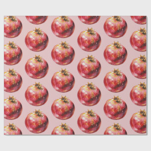 Moderner trendiger Wasserfarbe-Frucht Granatapfel Geschenkpapier