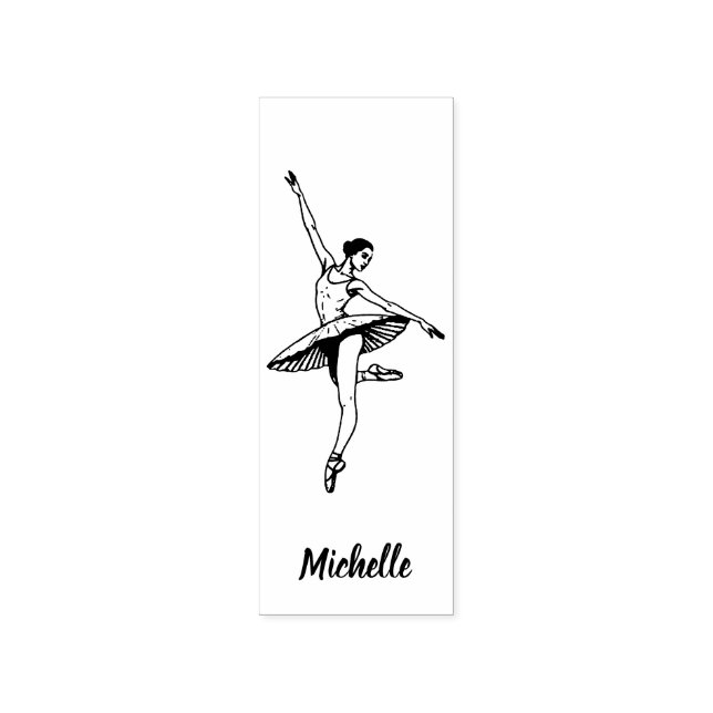 Moderner trendy Ballerina Balletanz Personalisiert Gummistempel (Prägung)