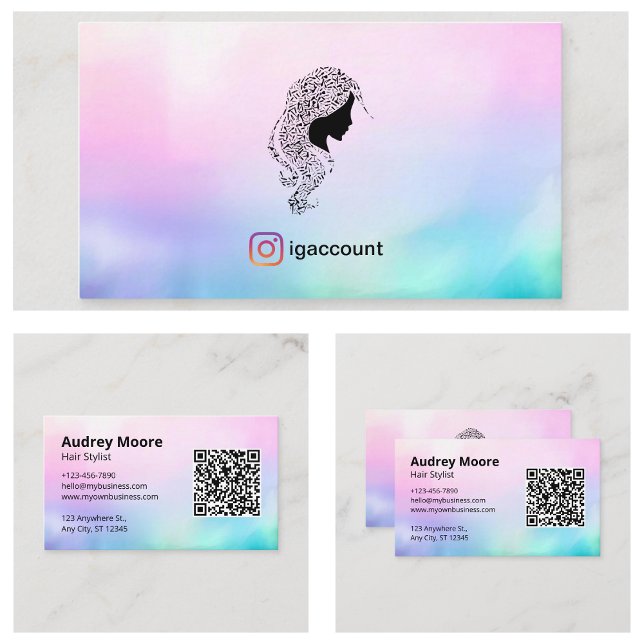 Moderner Trendy Beauty Salon Friseur Stylist Visitenkarte (Modern Trendy Beauty Salon Hair Stylist Business Card
)