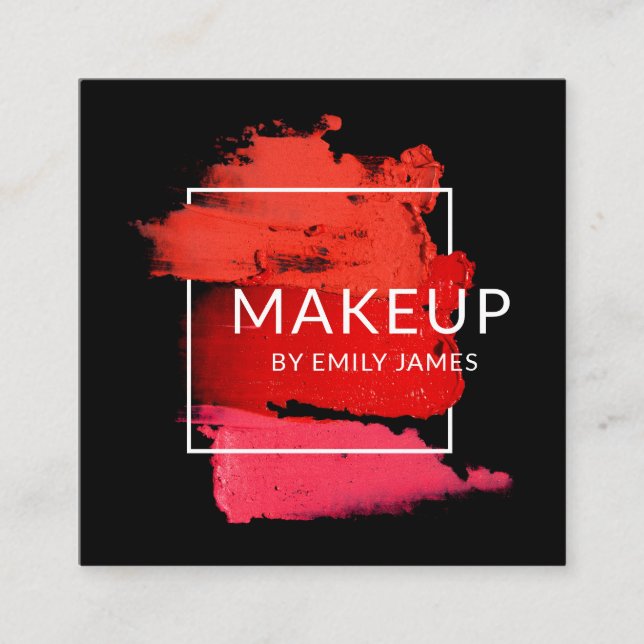 Moderner Trendy Chic Makeup Artist Beruflich Quadratische Visitenkarte (Vorderseite)