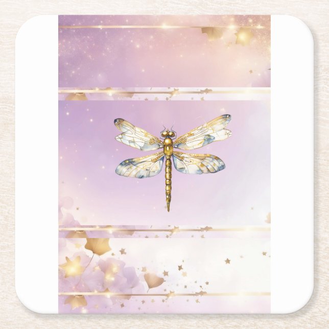 Moderner Trendy Dragonfly Paper Untersetzer (Vorderseite)