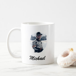 Moderner trendy Eishockey-Schiedsrichter Personali Kaffeetasse