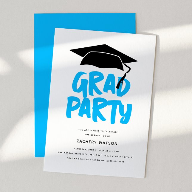 Moderner Trendy GRAD Party Abschluss Einladung (Von Creator hochgeladen)