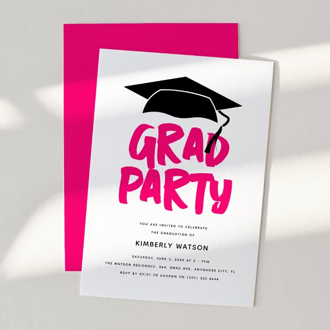 Moderner Trendy GRAD Party Abschluss Einladung (Von Creator hochgeladen)